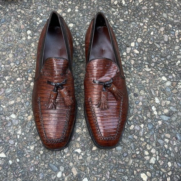 Johnston & Murphy Aristocraft USA Made Vintage Brown Lizard Slip On Dress Shoes main image 10